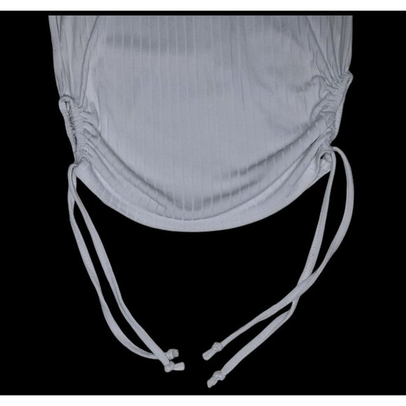 Kids Cant Miss Ribbed White Hooded Top Girls 10/12 Drawstring Sides Shirt Hoodie - Picture 14 of 16